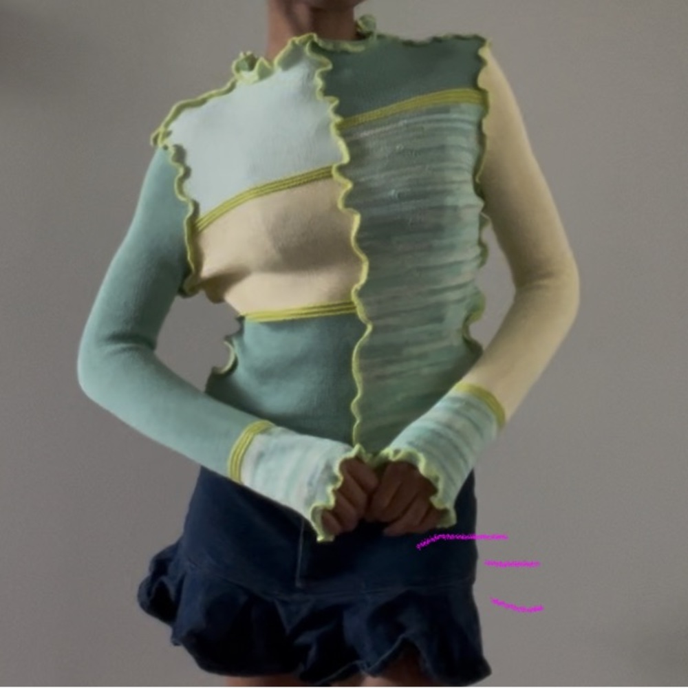 ASOS Pastel Ruffle Sweater - Picture 3 of 4